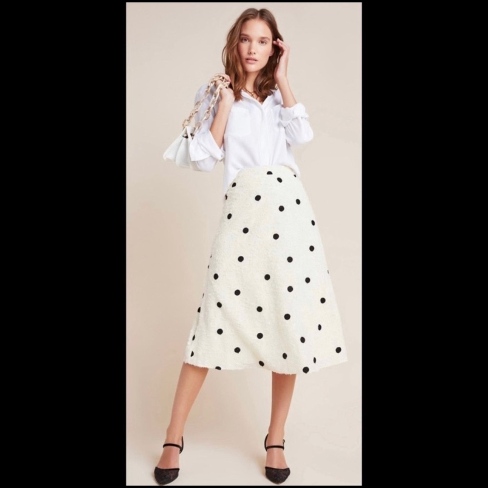 NWT! ANTHROPOLOGIE ANDREA Textured Midi Skirt